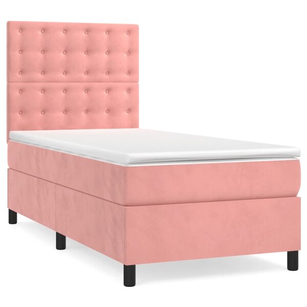 vidaXL Sommier à lattes de lit et matelas Rose 80x200 cm Velours