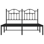 vidaXL Cadre de lit métal sans matelas avec tête de lit noir 150x200cm