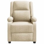 vidaXL Fauteuil inclinable Crème Tissu