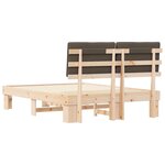 vidaXL Cadre de lit avec tête de lit rembourrée Taupe 140 x 190 cm