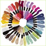 42 fils à broder en coton - couleurs assorties