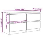 vidaXL Meuble TV chêne marron 100x35x54 cm bois d'ingénierie