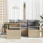 vidaXL Ensemble de canapé de jardin 5 Pièces beige et gris clair