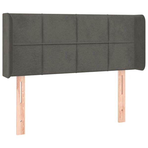 vidaXL Tête de lit avec oreilles Gris foncé 83x16x78/88 cm Velours