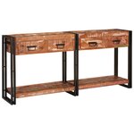 vidaXL Tables console (Set de 2) avec tiroirs - Couleurs variées  en bois massif recyclé