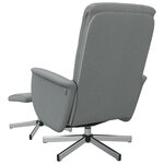 vidaXL Fauteuil inclinable de massage et repose-pied gris clair tissu