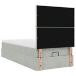 vidaXL Cadre de lit ottoman et matelas gris clair 90x200 cm velours