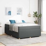 vidaXL Cadre de lit avec matelas Gris foncé 160 x 200 cm tissu