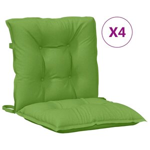 vidaXL Coussins de chaise à dossier bas lot de 4 vert mélangé tissu