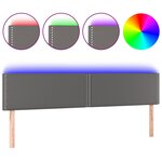 vidaXL Tête de lit à LED Gris 180x5x78/88 cm Similicuir