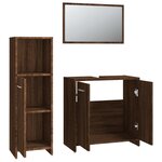 vidaXL Ensemble de meubles de salle de bain 3 Pièces Chêne marron