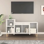 vidaXL Meuble TV Blanc 100x35x55 cm Bois d'ingénierie