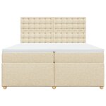 vidaXL Sommier à lattes de lit avec matelas Crème 200x200 cm Tissu