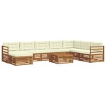 vidaXL Ensemble de canapés d'extérieur 9 pc Naturel et Crème