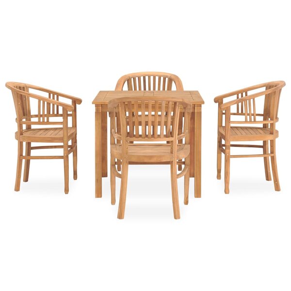 vidaXL Ensemble à manger de jardin 5 Pièces bois de teck solide