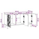 vidaXL Meuble TV 99 x 34 5 x 50 cm Blanc Bois d'ingénierie