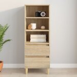 vidaXL Buffet haut Chêne sonoma 40x36x110 cm Bois d'ingénierie