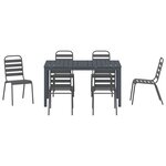 vidaXL Ensemble de salle à manger pour jardin 7 Pièces Anthracite Acier
