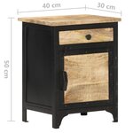 vidaXL Table de chevet 40x30x50 cm Bois de manguier massif