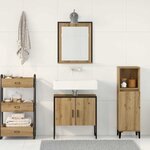 vidaXL Ensemble de mobilier de salle de bain avec porte 2 Pièces Marron