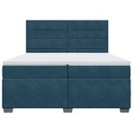 vidaXL Sommier à lattes de lit et matelas Bleu 200x200 cm velours