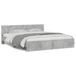 vidaXL Cadre de lit sans matelas gris béton 160x200 cm