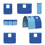 vidaXL Lit mezzanine pour enfants Blanc et Bleu 74 5 x 190 cm Métал