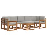 vidaXL Ensemble de canapés d'extérieur 8 pc Gris Naturel et Clair