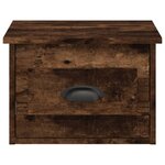 vidaXL Table de chevet murale chêne fumé 41 5x36x28 cm
