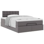 VidaXL Cadre de lit ottoman avec matelas gris 120x200 cm similicuir