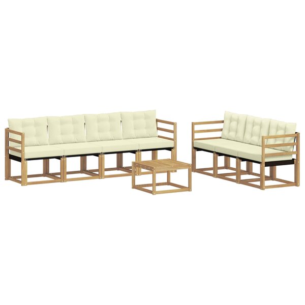 vidaXL Ensemble de canapés d'extérieur 8 Pièces Blanc et crème