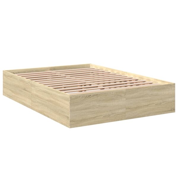 vidaXL Cadre de lit chêne sonoma 120x200 cm bois d'ingénierie