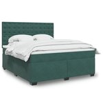 vidaXL Sommier à lattes de lit et matelas Vert foncé 180x200cm Velours
