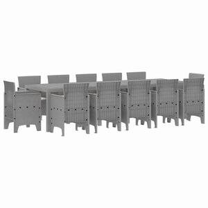 vidaXL Ensemble de salle à manger pour jardin 13 Pièces Gris clair