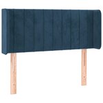 vidaXL Tête de lit avec oreilles Bleu foncé 103x16x78/88 cm Velours