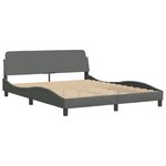 vidaXL Cadre de lit sans matelas gris foncé 160x200 cm tissu