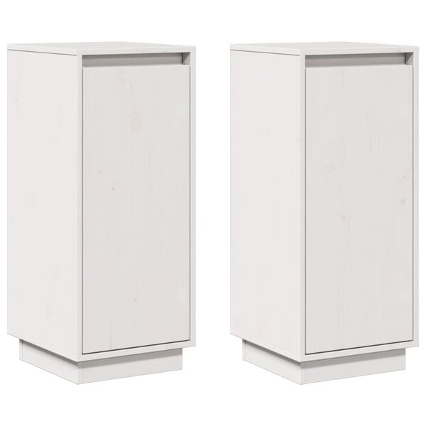 vidaXL Buffets 2 Pièces Blanc 31 5x34x75 cm Bois massif de pin