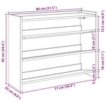 vidaXL Étagère à chaussures chêne artisanal 80x25x62cm bois ingénierie