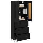 vidaXL Haut Armoire Chêne noir 69 5 x 34 x 180 cm Bois d'ingénierie