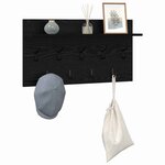vidaXL Porte-manteau mural avec étagère Chêne noir 80 x 40 x 12 cm