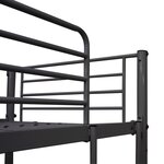 vidaXL Lit superposé avec table sans matelas noir métal 90x200 cm