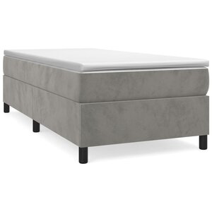 vidaXL Cadre de lit à lattes gris clair 100x203 cm velours