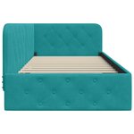 vidaXL Cadre de lit d'angle Turquoise 100 x 200 cm Velours