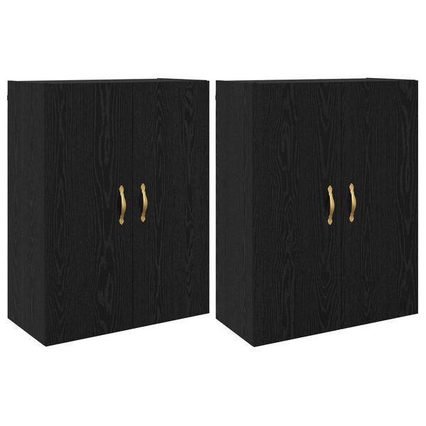 vidaXL Armoire Murale Montage mural 2 Pièces Chêne noir 69 5 x 34 x 90 cm