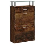 vidaXL Armoire à chaussures Chêne fumé 63x24x104 cm Bois d'ingénierie