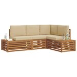 vidaXL Ensemble de canapés d'extérieur 4 Pièce Naturel et Beige