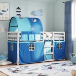 vidaXL Lit superposé avec rideaux bleu 80x200 cm bois pin massif