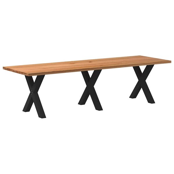 vidaXL Table à manger marron clair bois de chêne massif rectangulaire