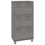 vidaXL Armoire à chaussures HAMAR Gris clair 59 5x35x117 cm Pin massif