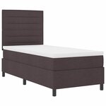 vidaXL Lit à ressorts avec matelas Marron foncé 100 x 200 cm tissu